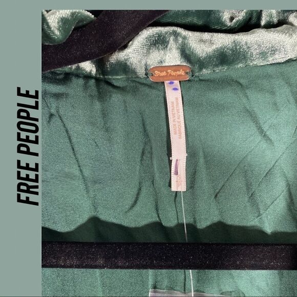 FREE PEOPLE VIOLA VELVET ROMPER DARK GREEN NEW SMALL - Picture 6 of 6